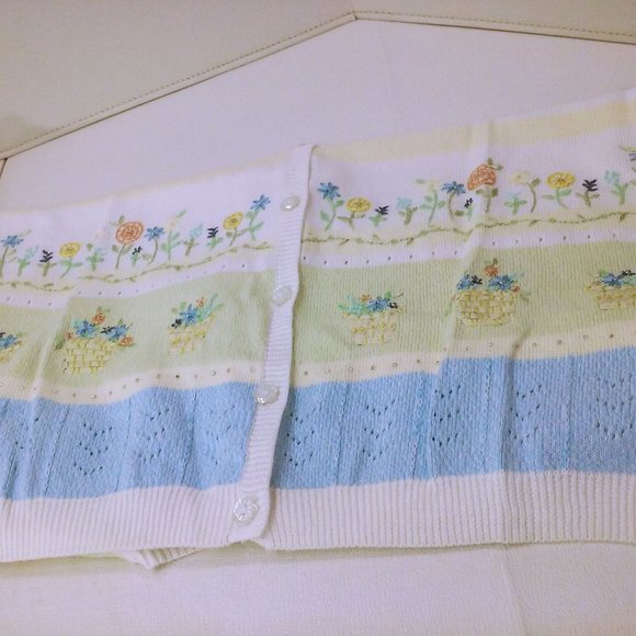 Y2K Alfred Dunner Knit Cardigan Top Novelty Sweater -XL Floral Grandma Cottage - Picture 8 of 11